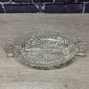 Vintage Anchor Hocking Stars and Bars Divided Relish Dish